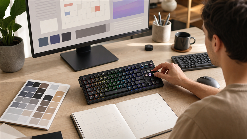 Keyboard With Screen Buying Guide: Display, Visual Keys, Macros, and Software with MiraBox product context in a modern desk setup