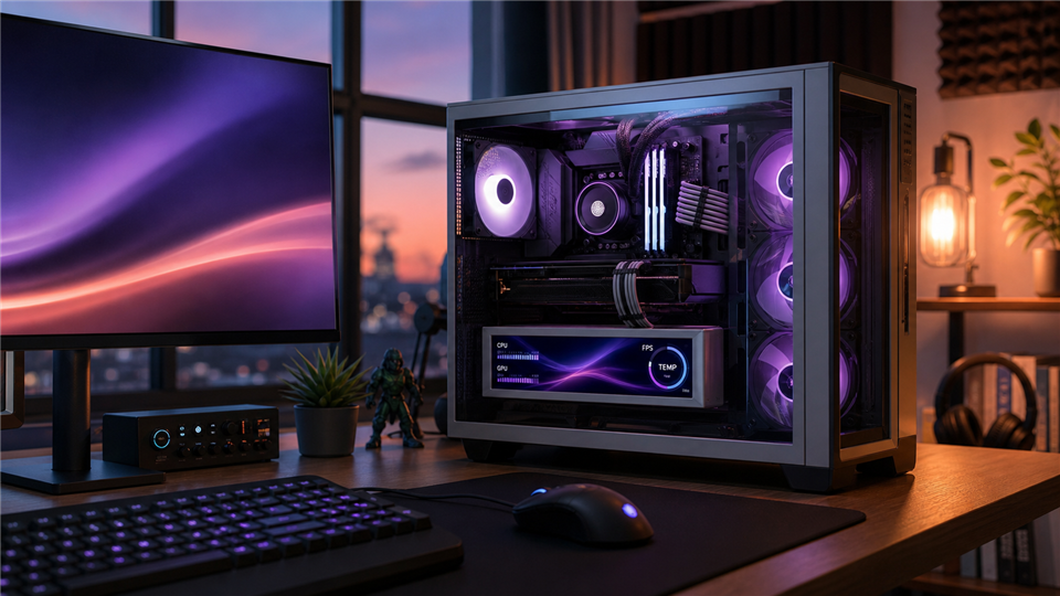 MiraBox D92 as a PC Case Screen: What It Can Show Inside Your Setup with MiraBox product context in a modern desk setup