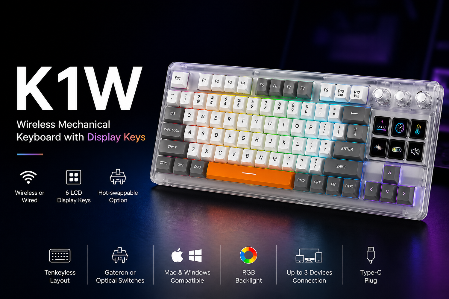 MiraBox K1W: The World’s First Wireless LCD Control Deck — Campaign Completed, Production Begins