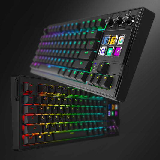 Mirabox K1 Pro 87-Key RGB Mechanical AI Keyboard – Programmable Stream Deck | Gaming & Productivity
