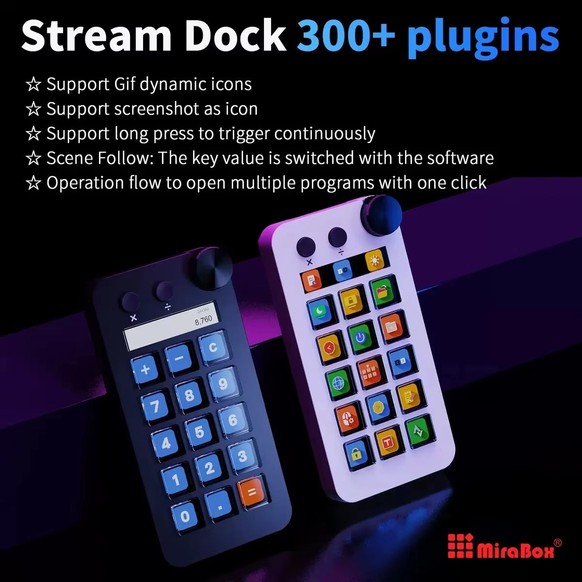 MiraBox N1 Versatile Keypad Streamdeck With Visual Customization And Screen Knob Office Desktop Console Gift