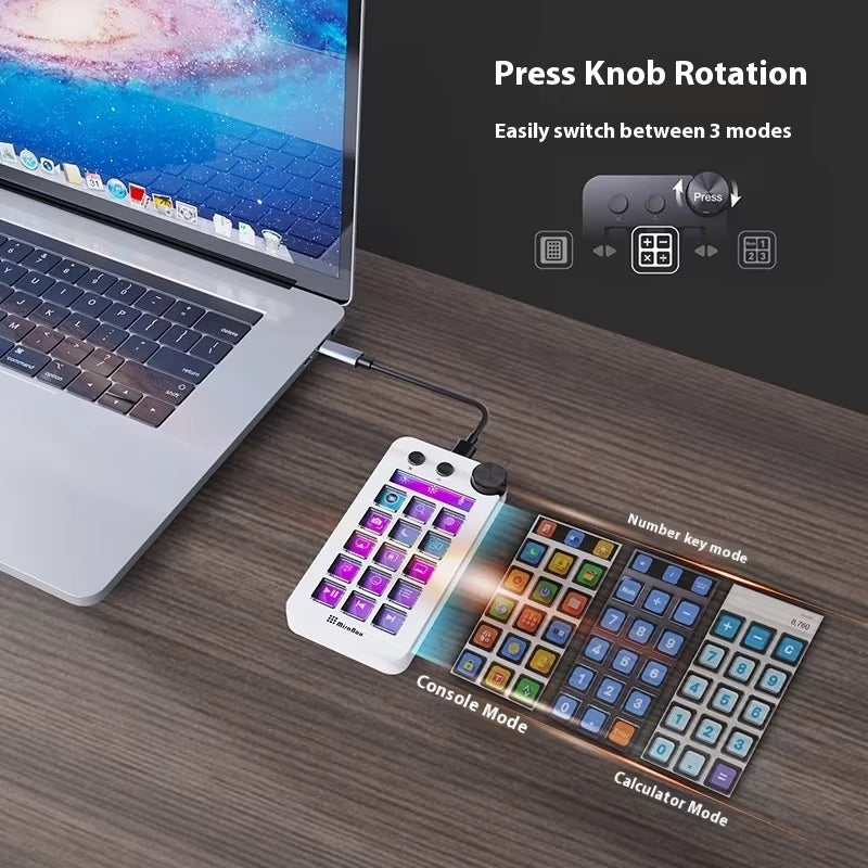 MiraBox N1 Versatile Keypad Streamdeck With Visual Customization And Screen Knob Office Desktop Console Gift