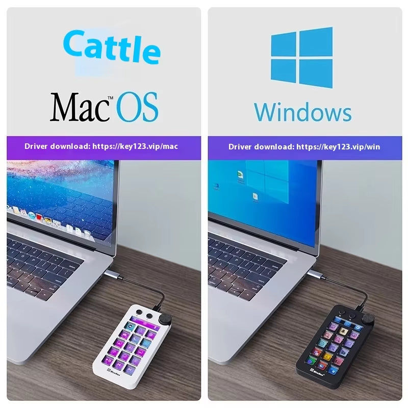 MiraBox N1 Versatile Keypad Streamdeck With Visual Customization And Screen Knob Office Desktop Console Gift