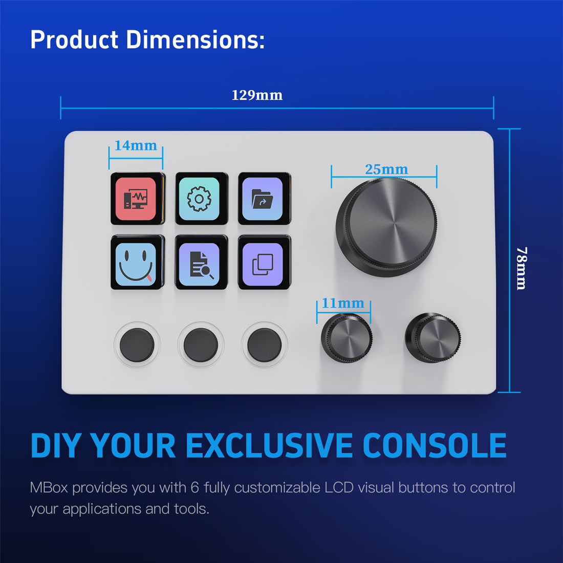 MiraBox N3 Smart Console for Streamers & Creators, 6 LCD Buttons, 3 ...