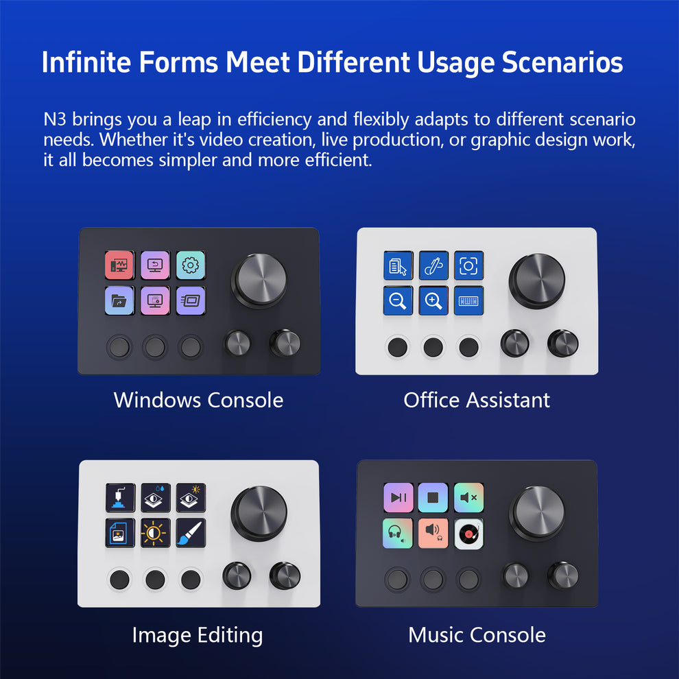 MiraBox N3 Smart Console for Streamers & Creators, 6 LCD Buttons, 3 ...