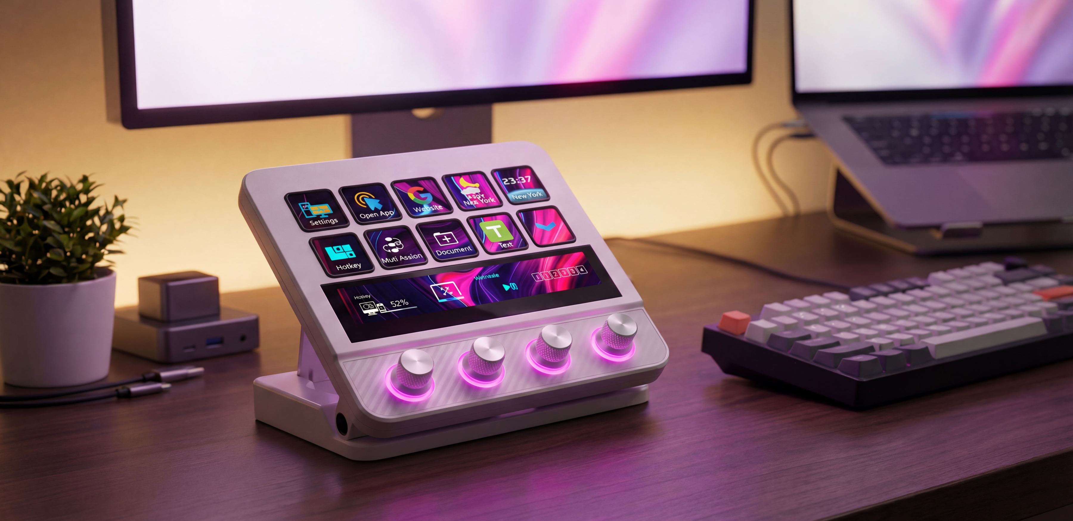 Desktop Ecosystem, Keyboard with Screen and Stream Dock – MiraBox